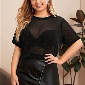 Mesh top glittery
